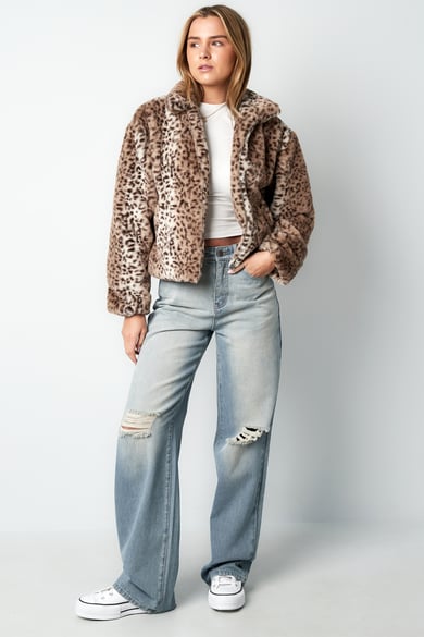 Leopard print jacket - Beige h5 Picture4